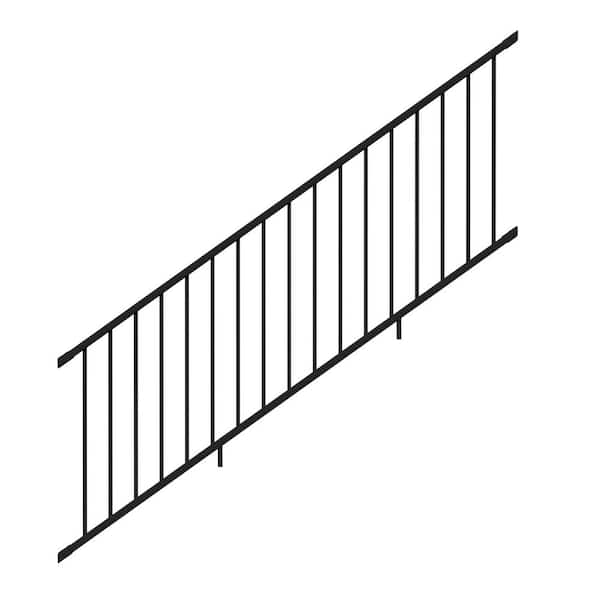 Rapid Rail 36 in. H x 96 in. W Textured Black Aluminum Stair Railing Kit