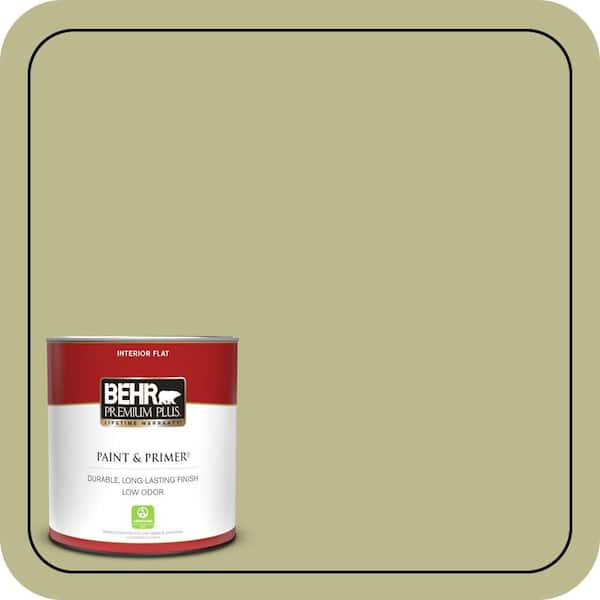 BEHR PREMIUM PLUS 1 qt. #S340-4 Back to Nature Flat Low Odor Interior Paint & Primer