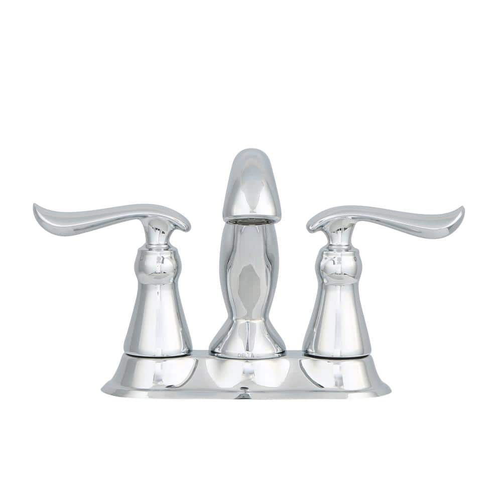 Chrome 2-Handle Centerset Bathroom Faucet with Drain Assembly