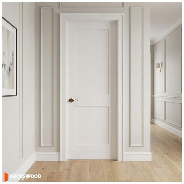 Krosswood Doors 28 in. x 80 in. Craftsman Shaker Primed MDF 2