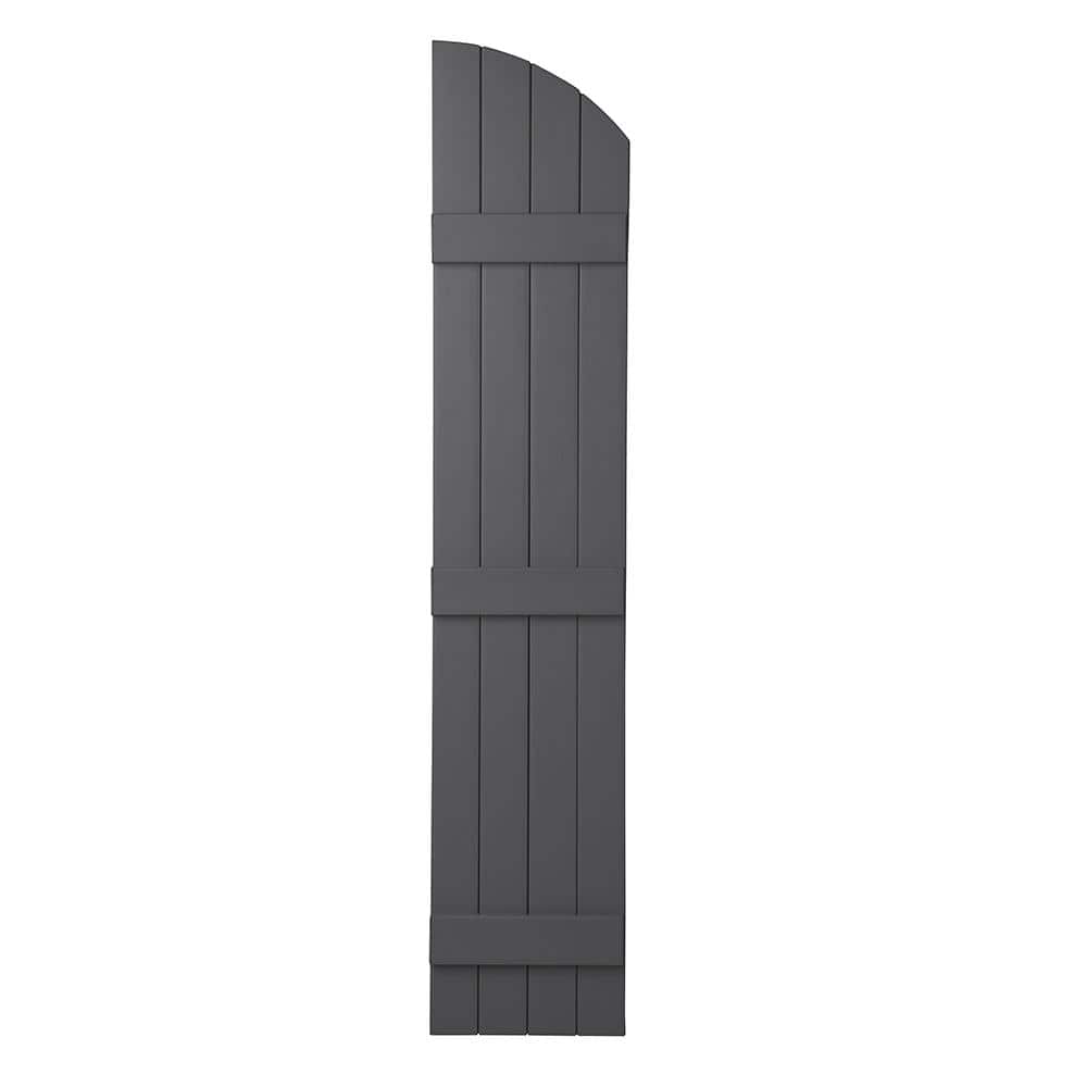 15 in. x 71 in. Polypropylene Plastic Arch Top Closed Board and Batten Shutters Pair in Gray price history on PriceWatchPro