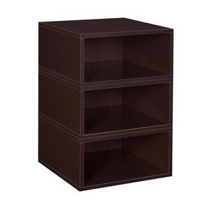 19.5 in. H x 13 in. W x 13 in. D Brown Wood 3-Cube Organizer