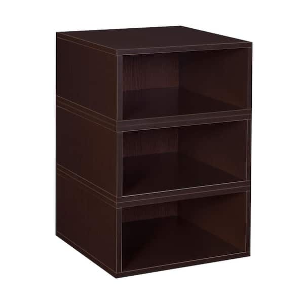 Niche 19.5 in. H x 13 in. W x 13 in. D Brown Wood 3-Cube Organizer