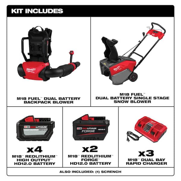 Milwaukee M18 FUEL 18V 21 in. Cordless Dual Battery Single Stage