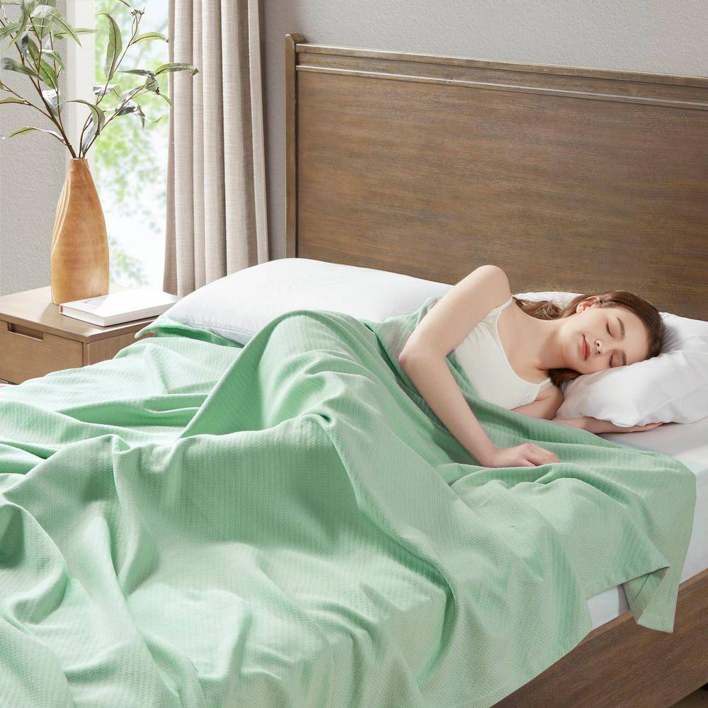 Seafoam King-Sized Liquid Cotton Ultra-Soft Blanket