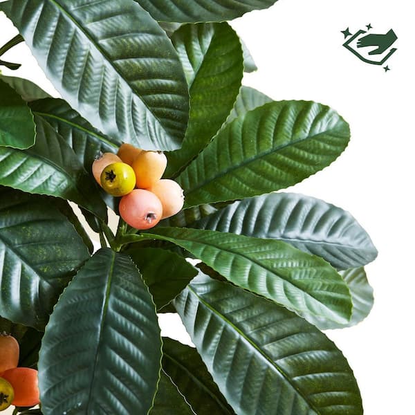 5 ft. Artificial Loquat Tree in Black Pot WK2015 - The Home Depot