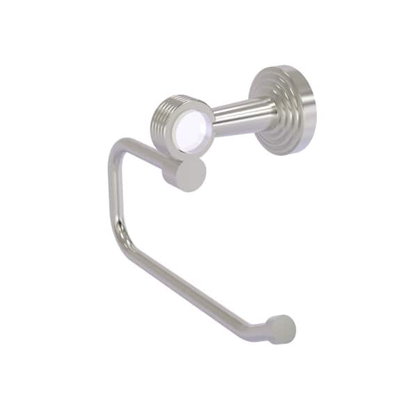 Allied Brass Pacific Beach Collection Wall Mounted Toilet Paper Holder in Satin Nickel with Groovy Accents