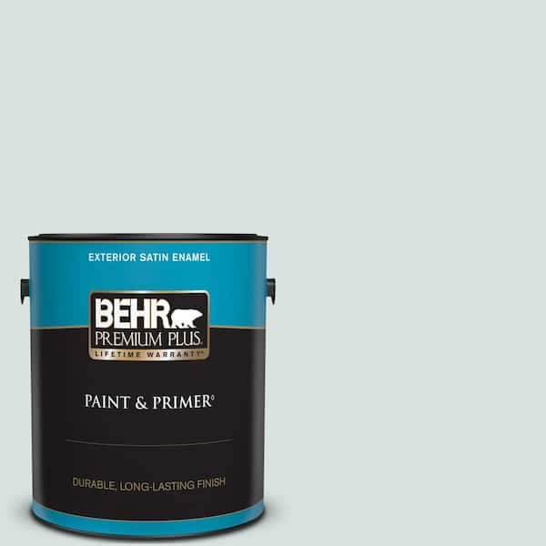 BEHR PREMIUM PLUS 1 gal. #730E-2 Sparkling Spring Satin Enamel Exterior Paint & Primer