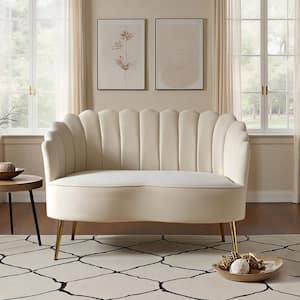 JAYDEN CREATION Yeran Velvet 50.2 in. Pink 2-Seats Loveseat with