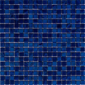 Skosh 11.6 in. x 11.6 in. Glossy Navy Blue Glass Mosaic Wall and Floor Tile (18.69 sq. ft./case) (20-pack)