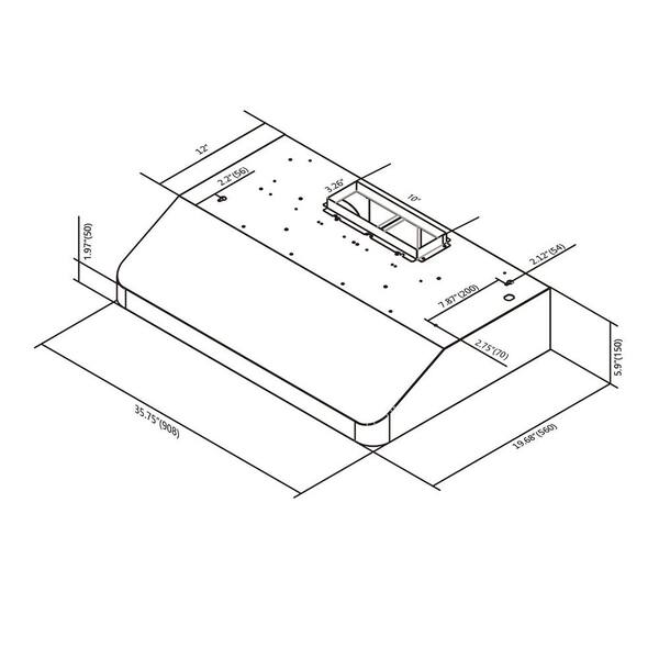 VIKIO 36 in. 900CFM Ducted Under Cabinet Range Hood in Black