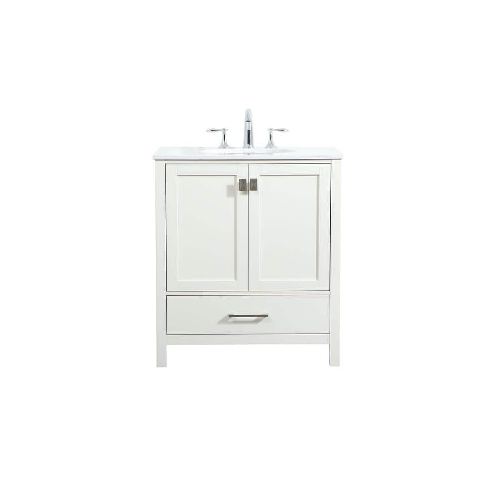 Simply Living 30 in. W x 22 in. D x 34 in. H Bath Vanity in White with Cala