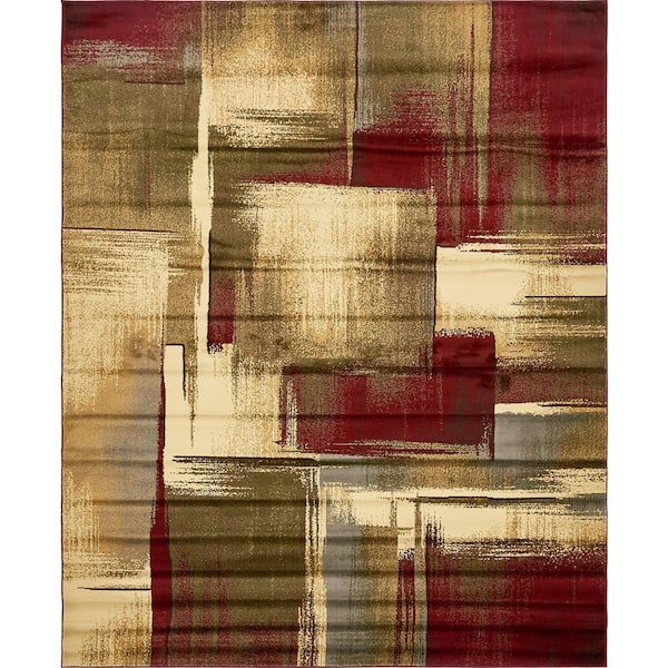 Unique Loom Barista 8 ft Square Multi Abstract, Geometric Area Rug