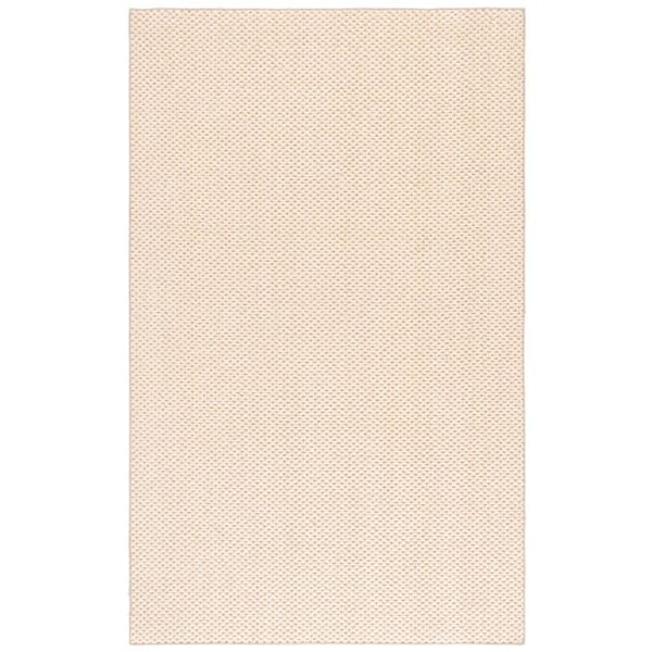 Natural Fiber 9 ft. x 12 ft. Creme Woven Solid Spotted Area Rug