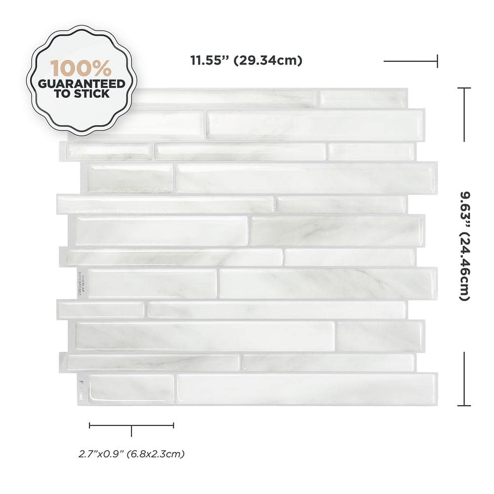 White Gel Peel and Stick Mosaic Tile for Kitchen and Bathroom
