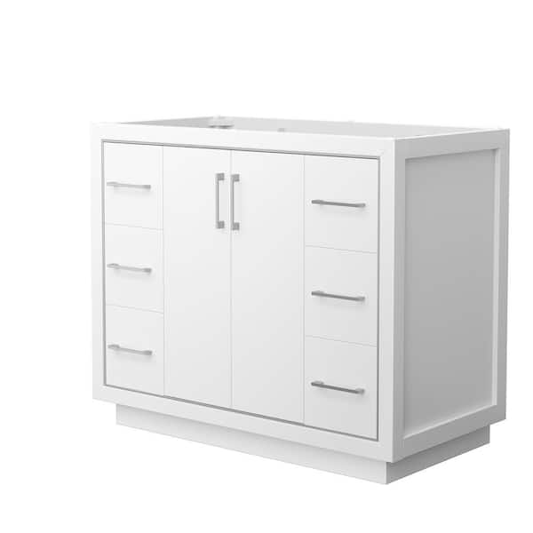 Wyndham Collection Icon 41.25 in. W x 21.75 in. D x 34.25 in. H Single Bath Vanity Cabinet without Top in White
