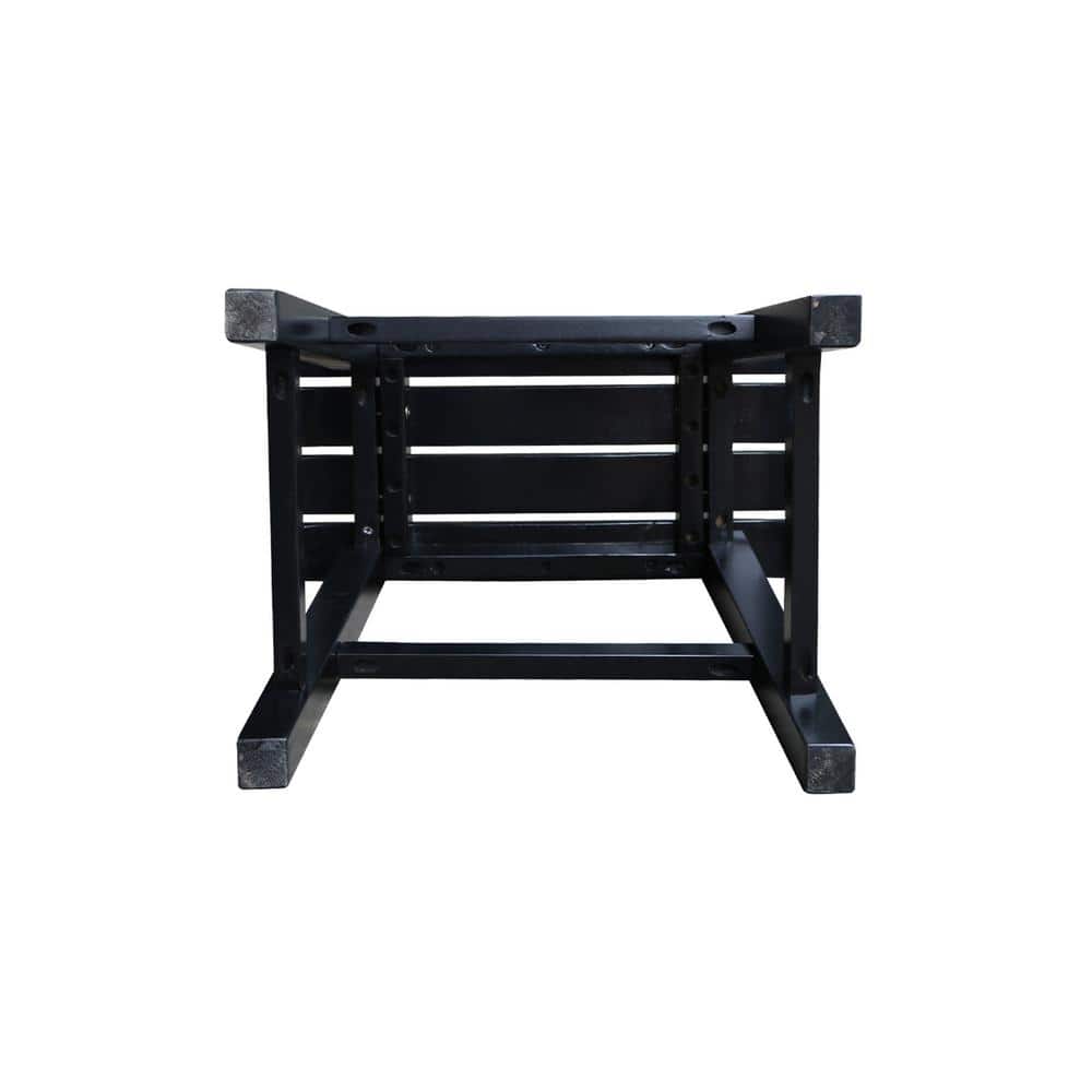 Espresso Black Solid Acacia Traditional Slat Seat Stool, 18-Inch