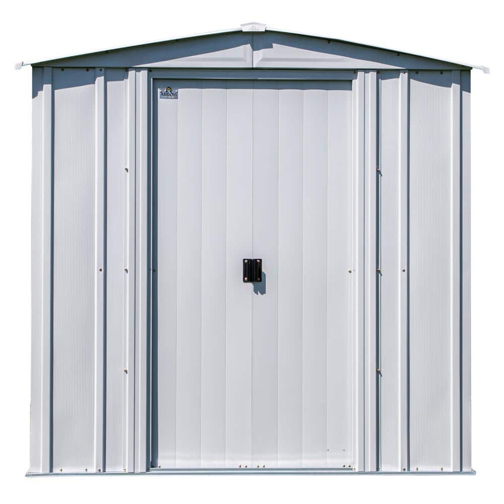 6 ft. x 7 ft. Flute Grey Galvanized Steel Storage Shed