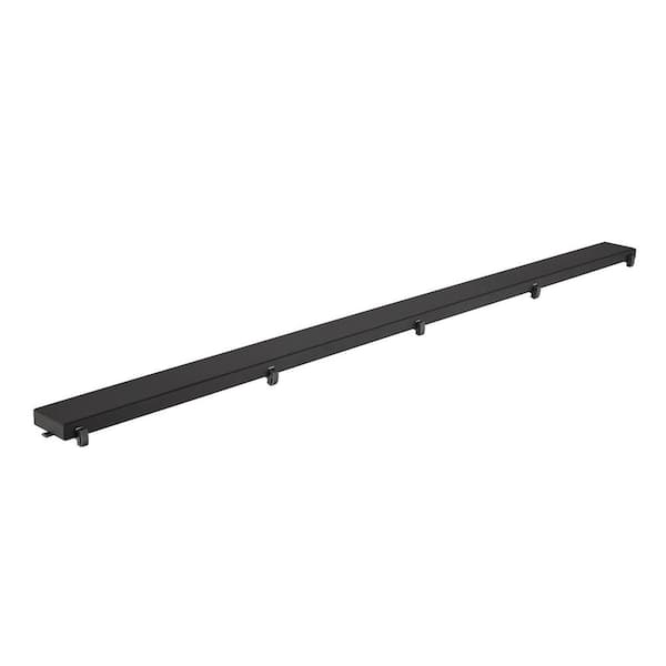 36 in. Linear Shower Drain with Leveling Feet in Matte Black