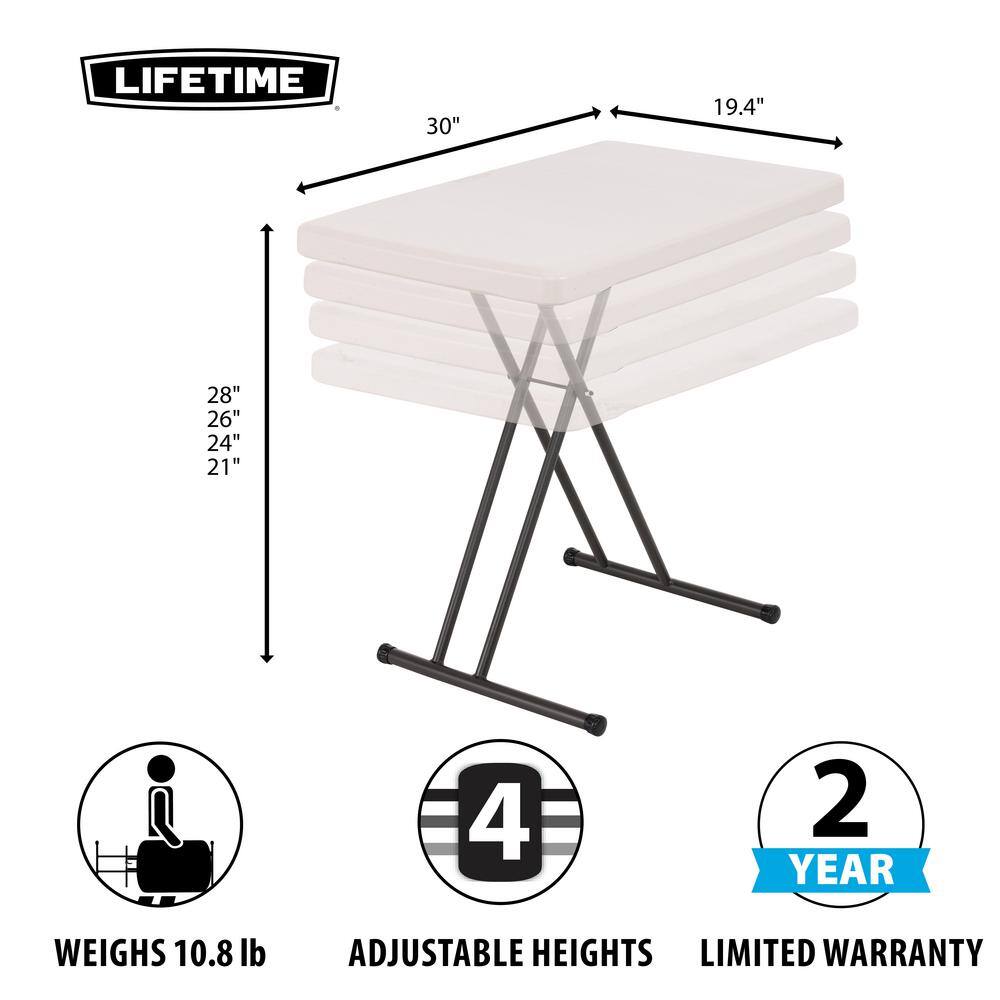 Adjustable Gray Powder-Coated Steel Folding Table with X-Shaped Legs