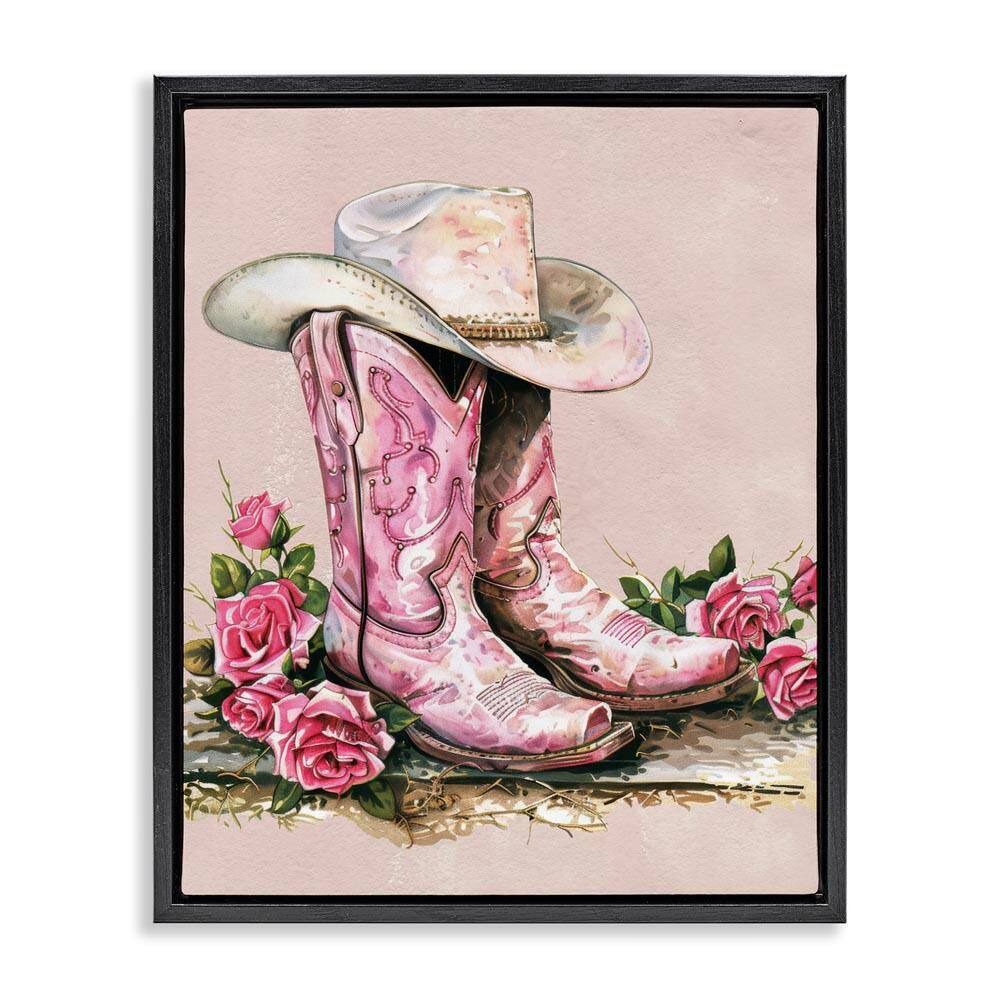 Glam Bling Cowgirl Boots by Lettered and Lined Black Floater Frame Nature Graphic Art Print 31 in. x 25 in. price history on PriceWatchPro