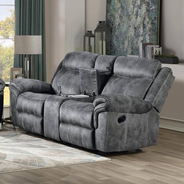 Rocking loveseat with online console