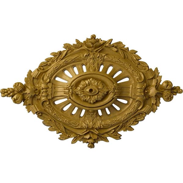 Ekena Millwork 35-7/8 in. W x 22-1/2 in. H x 4-3/8 in. Antonio Urethane Ceiling, Pharaohs Gold