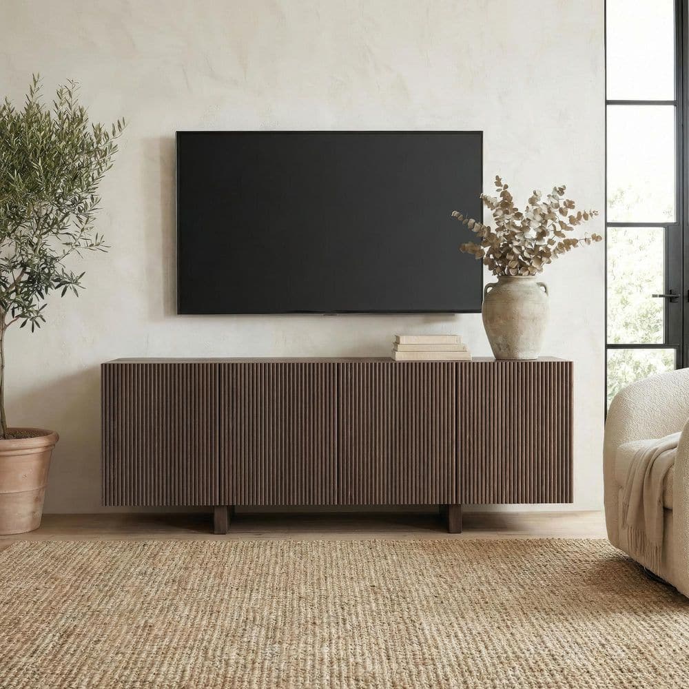 Meyer&Cross Harold 68 in. Brown Oak TV Stand Fits TV's up to 75 in