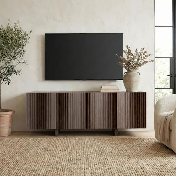 Meyer&Cross Harold 68 in. Brown Oak TV Stand Fits TV's up to 75 in