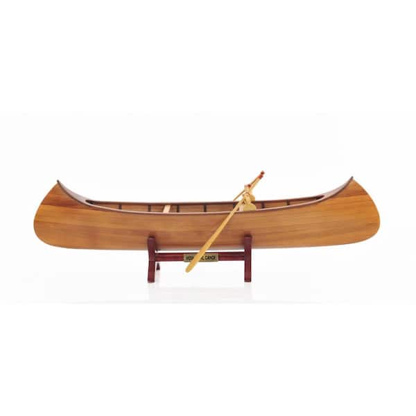 Display Cedar Strip Built Canoe 6' Wooden Model Boat Flat Matte