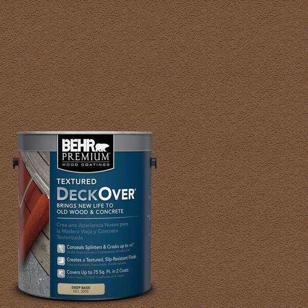 BEHR Premium Textured DeckOver 1 gal. #SC-110 Chestnut Textured Solid Color Exterior Wood and Concrete Coating