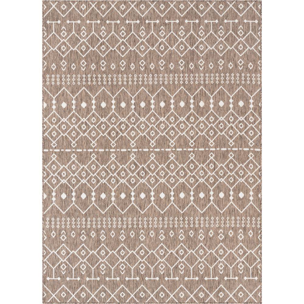 Taupe Synthetic 5' x 7' Easy-Care Rectangular Area Rug
