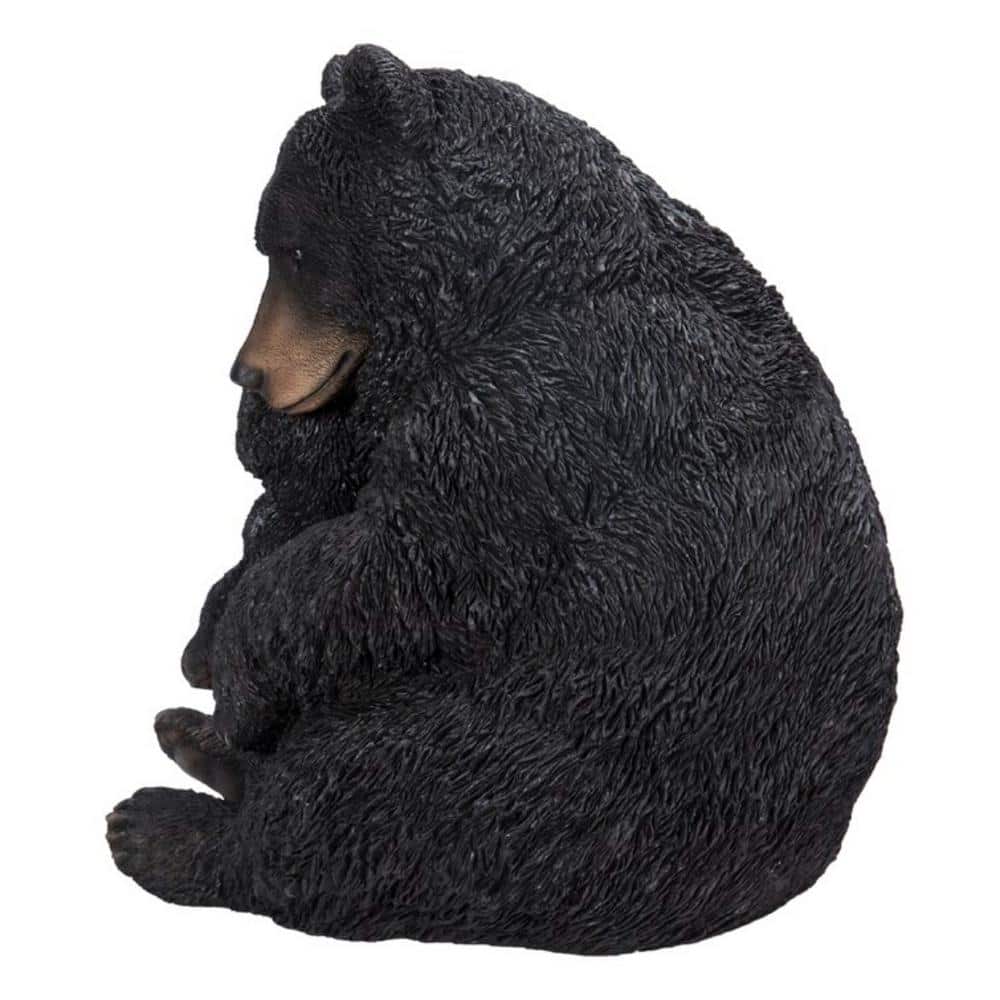 Large Black Polyresin Bear Mother and Child Garden Statue