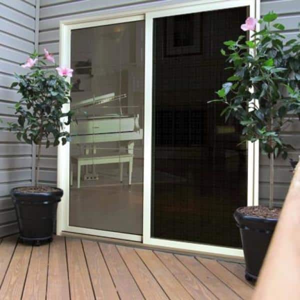 White Metal Sliding Patio Screen Door, Home Depot Pella Sliding Glass Doors