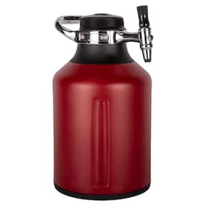 uKeg Go 128 oz. Chili Red/Stainless Steel Carbonated Growler