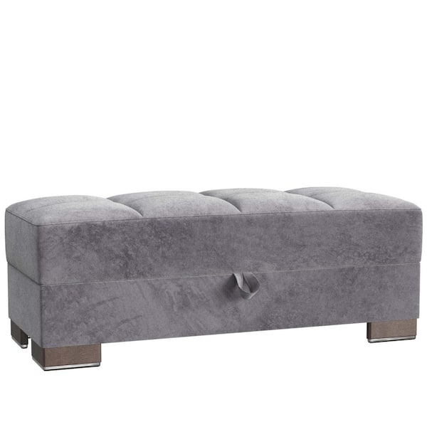 Ottomanson Basics Air Gray Ottoman With Storage