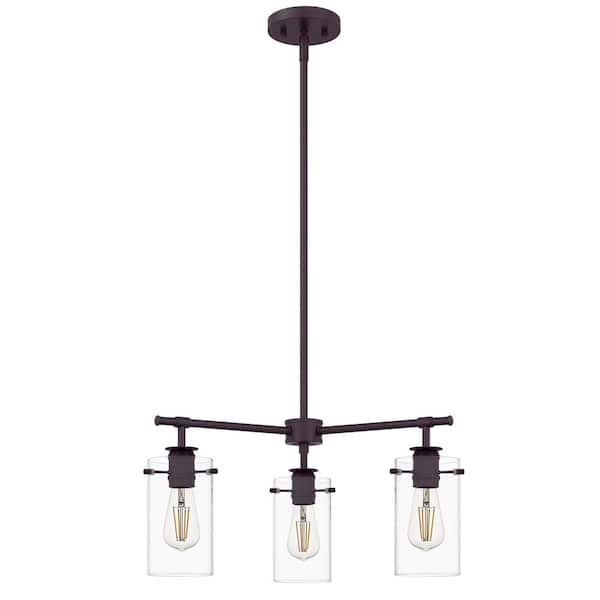 DSI LIGHTING 3-Light Espresso Chandelier with Glass Shades