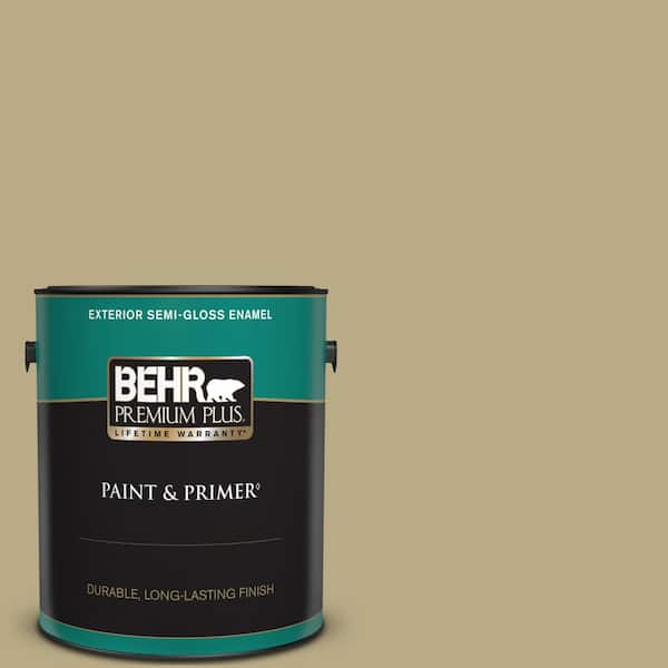 BEHR PREMIUM PLUS 1 gal. #PPU8-08A Makrut Lime Semi-Gloss Enamel Exterior Paint & Primer