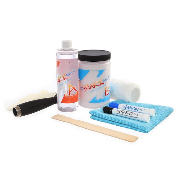 REMARKABLE 100 sq. ft. Clear Dry Erase Paint Kit 36 ounce