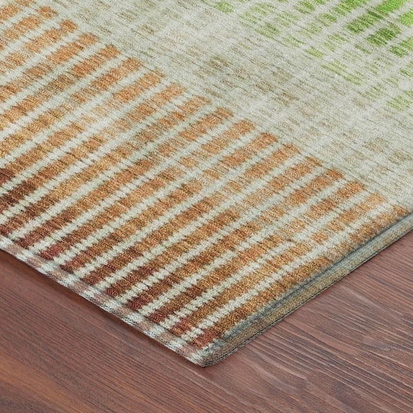 Mayfield Premium Machine Washable Abstract AMF2313 Orange 10 ft. x 14 ft. Area Rug