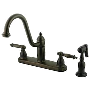 Templeton 2-Handle Standard Kitchen Faucet with Side Sprayer in Oil Rubbed Bronze