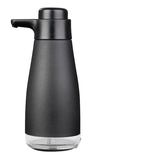 15 oz. Matte Black Stainless Steel Liquid Soap Dispenser for Dish and Hand Soap, One Hand Easy Operation