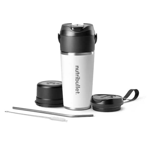 nutribullet Flip 20 oz. Single Speed Matte White Insulated Portable Blender with Handle