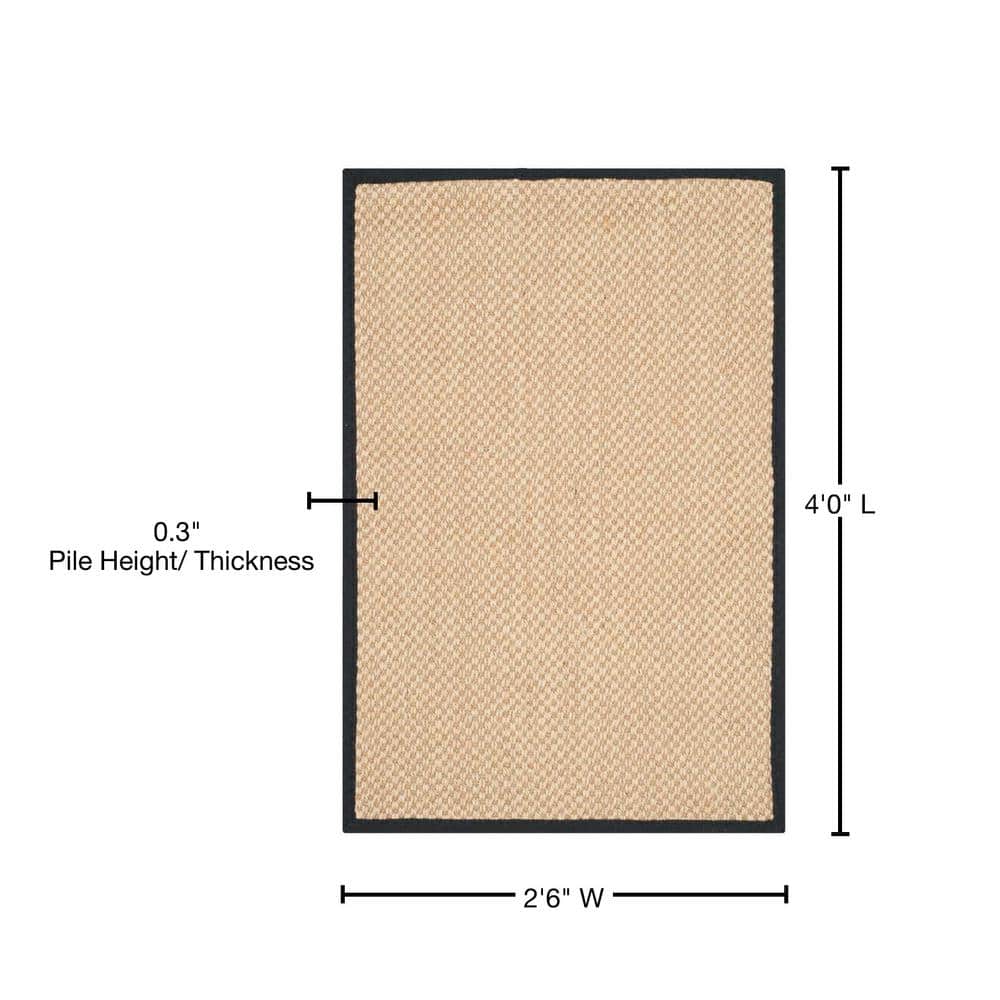 Hand-Knotted Maize & Black Seagrass 2'6" x 4' Area Rug