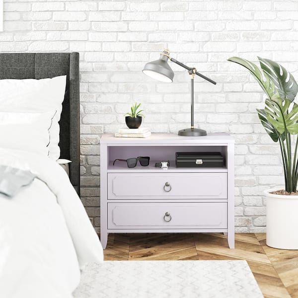 Novogratz Her Majesty 2-drawer Nightstand, Lavender