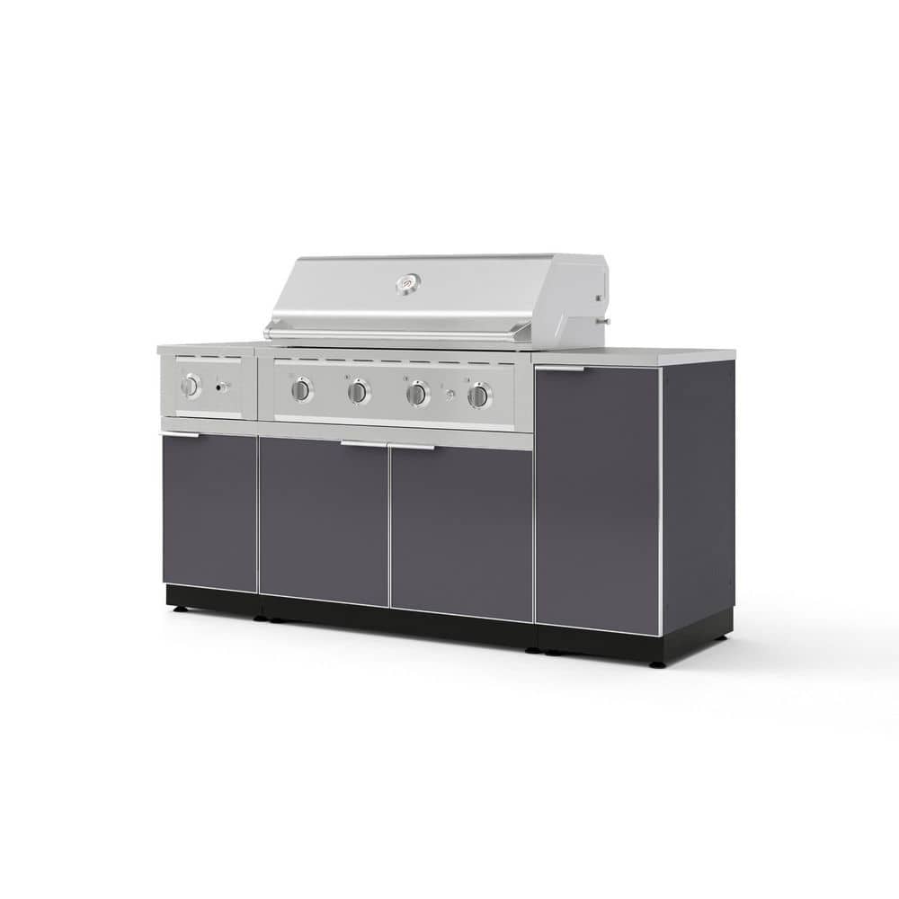 "Outdoor Kitchen 6-Piece 3-Burners Natural Gas Grill Island in Gray w/40"" Performance Grill & Stainless Steel Countertop" price history on PriceWatchPro