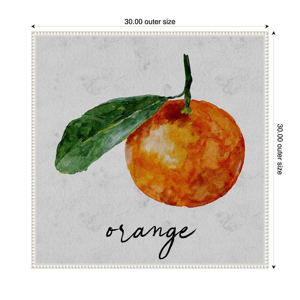 Summertime Citrus I Watercolor Print on Canvas with White Floater Frame