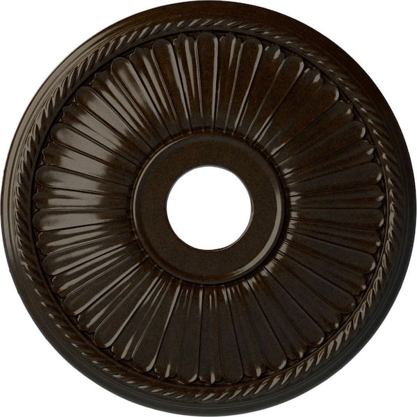 Ekena Millwork 1-7/8 in. x 20-1/8 in. x 20-1/8 in. Polyurethane Berkshire Ceiling Medallion, Bronze