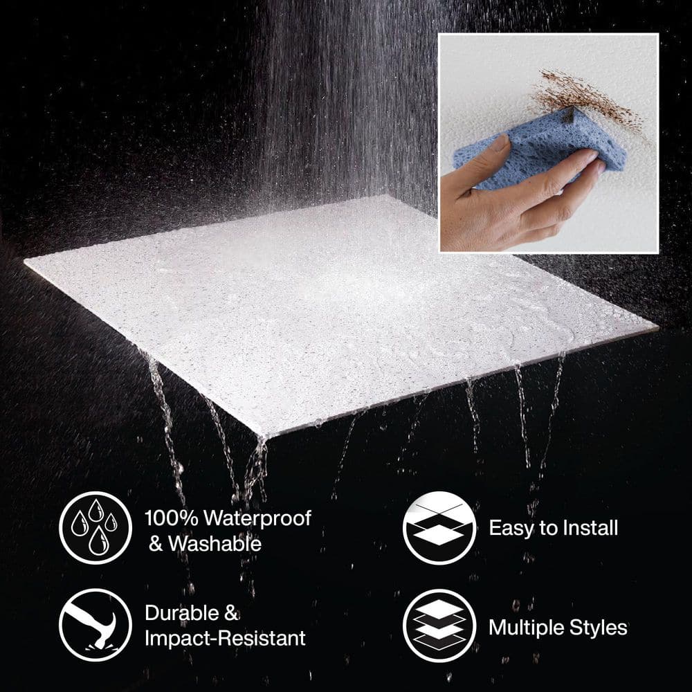 2 ft x 2 ft White PVC Ceiling Tile Panel Pack