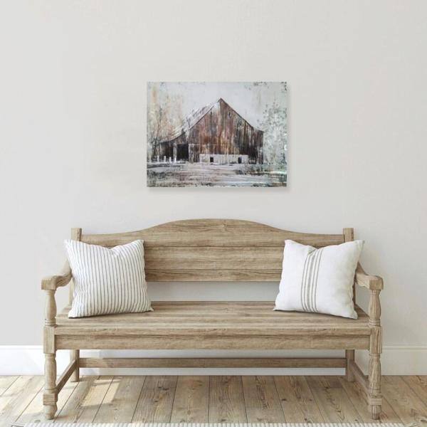 Rustic Brown and White Aluminum Barn Wall Art